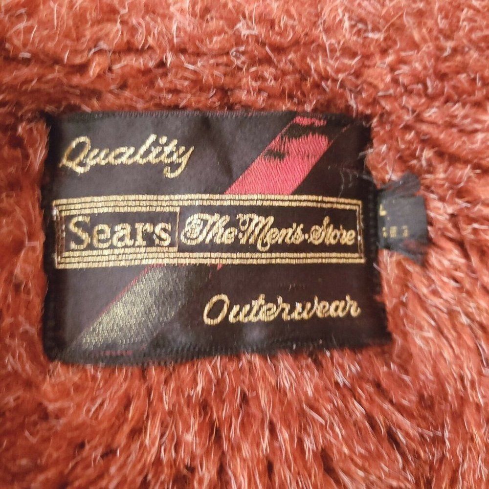 Vintage 70s Sears Outerwear Rust Orange Jacket L - image 8